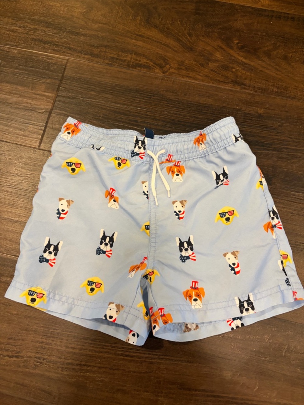 Janie and Jack Swim Trunks Boys 3 Patriotic Dog Print Lined Summer